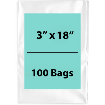 LDPE 3Mil Clear Poly Bags 3X18 inches 100 Bags